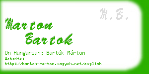marton bartok business card